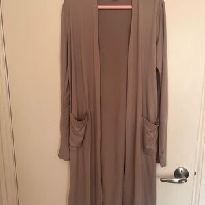 Long Tan Open Cardigan